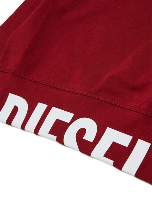 T-shirt bambina Diesel bordeaux cropped a maniche lunghe con logo DIESEL KIDS | J02935KYA0LK440